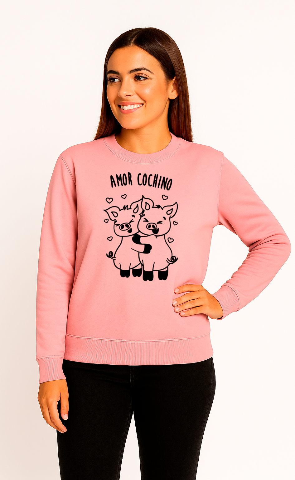 Sudadera Cuello Redondo “AMOR COCHINO”
