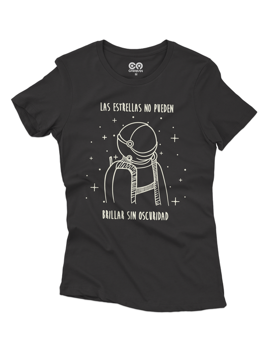 Playera corte de Mujer “ASTRONAUTA CON FRASE”